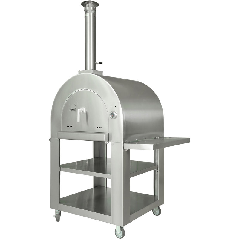 Hanover Stainless Steel Free Standing Wood Burning Pizza Oven