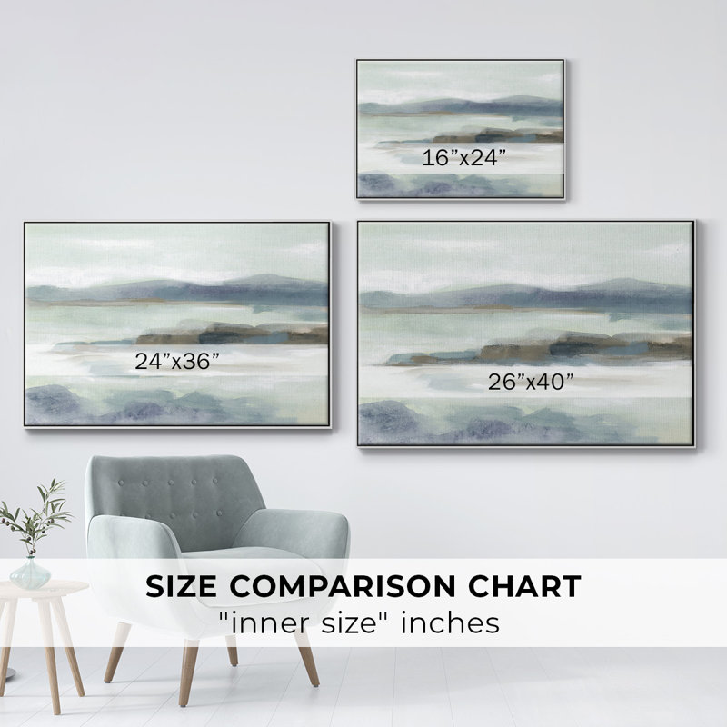 Soft Shores I, reproduction d'art sur toile, Blanc, H 25 po x l 37 po x P 2 po