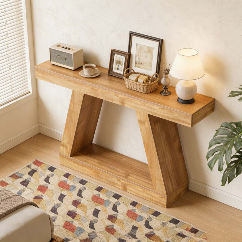 Sofa Table,Storage Console Table, Natural