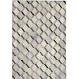 Area Cowhide Geometric Area Rug in Gray/Cream