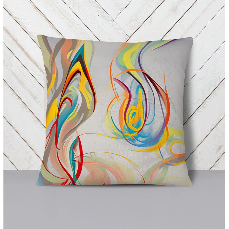 Throw Pillow With Insert, Multi Abstract 30, 20"H x 20"W