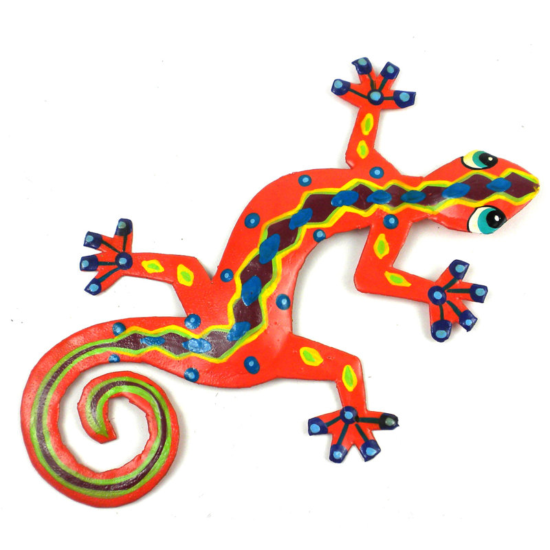 Décoration murale en métal Gecko
