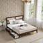 Lit très grand Boho - tête de lit en rotin tissé et tiroirs de rangement sous le lit?-865690493