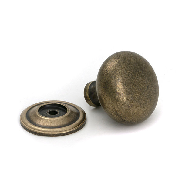 Mushroom Cabinet Knob, 1.54" Knob Diameter, Burnished Brass