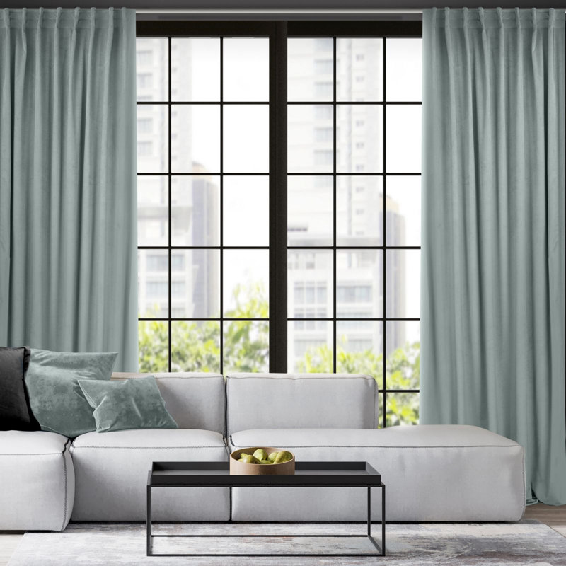 Odoaker Semi Sheer Curtains Single Panel, Grey