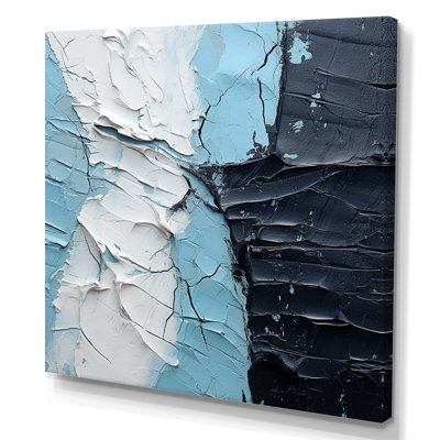 Minimalisme noir et bleu, peinture sur coin