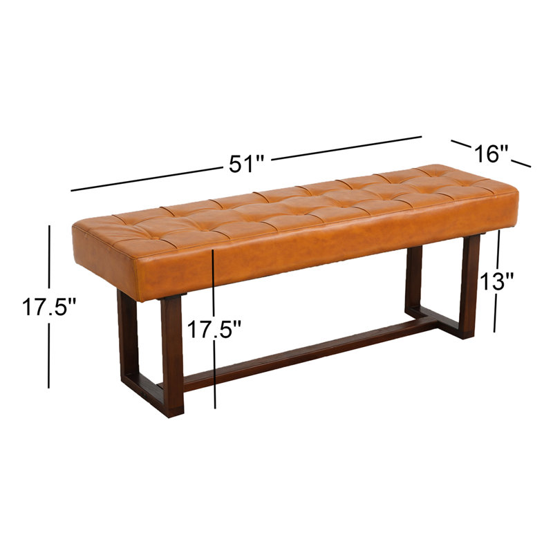 Genuine Leather Upholstered Bench