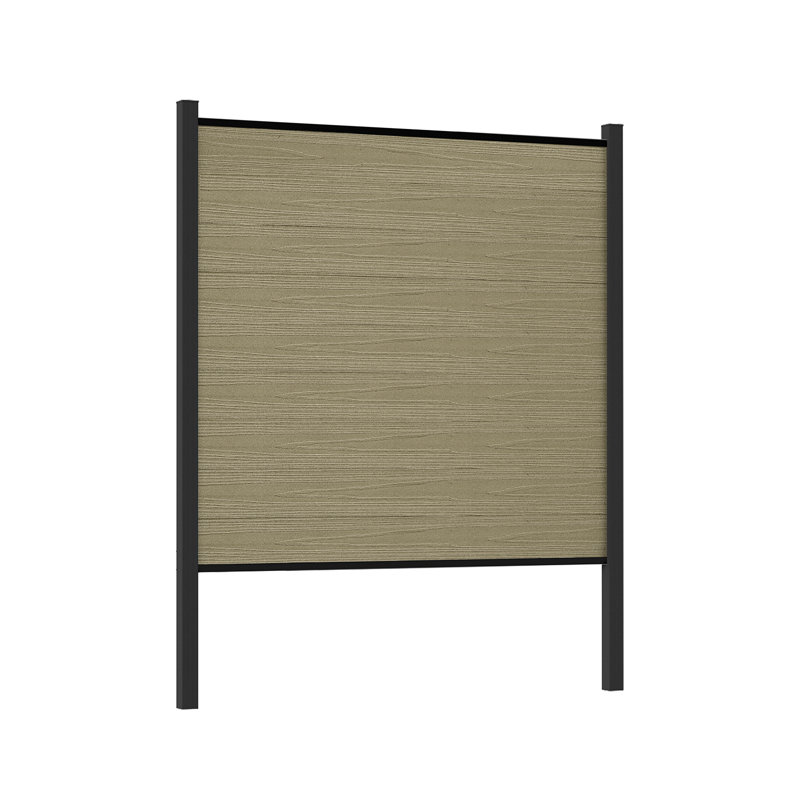 Panneaux de clôture d'intimité 8 pi avec poteau (H 2 pi, Groud 6 pi), H 8 pi x l 6 pi, Bois antique