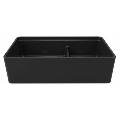 36" Reversible Double Bowl Fireclay Farmhouse Sink