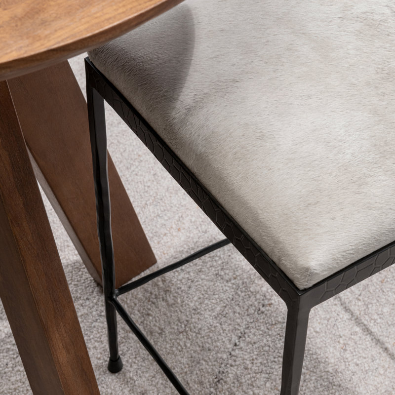Bose Leather Counter Stool, Ivory/Black