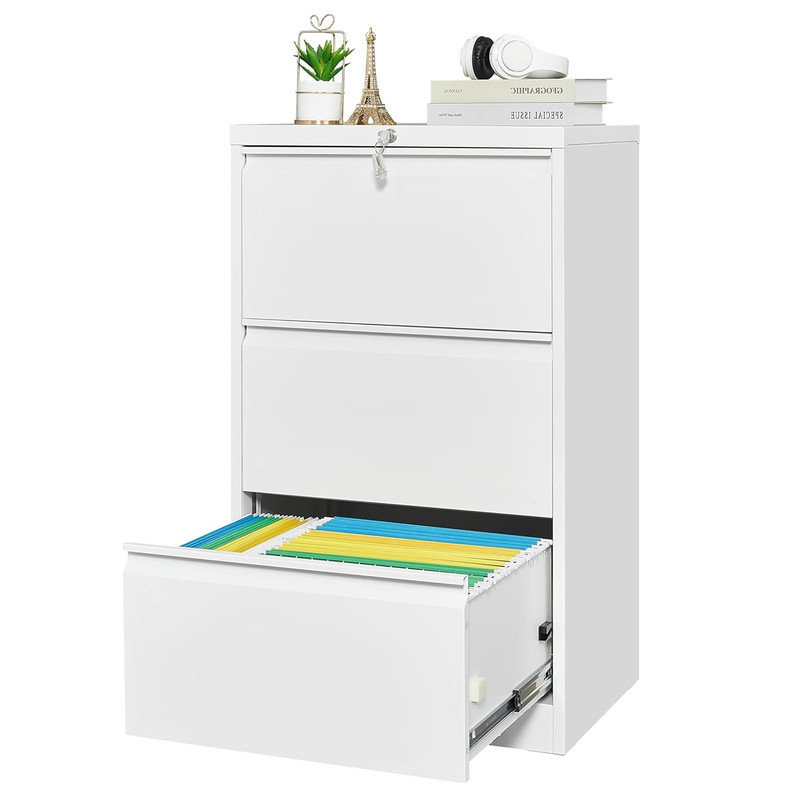 60cm Wide 3 -Drawer File Cabinet, White