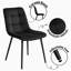 Wooden Dining Table and 6 Velvet Chairs - Stylish Dining Room Furniture-1765179400-1758967068