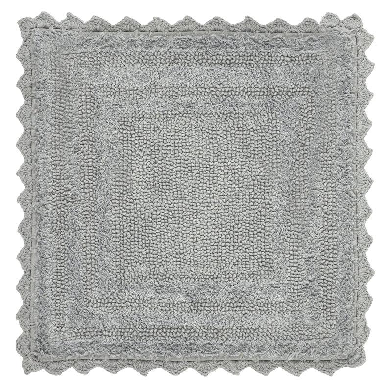 Tapis de salle de bain Janek, Gris, 2 pièces (ovale 17 po x 24 po | 20 po x 20 po)