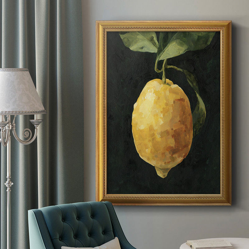 Toile encadrée Premium citron foncé I - prête à être accrochée, H 27 po x l 18 po x P 2,5 po