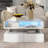 Lift-Top Coffee Table with 2 Drawers, Modern Square Design with Glass Top and High-Gloss Finish, Hidden Storage and LED Lights for Living Room-777997976