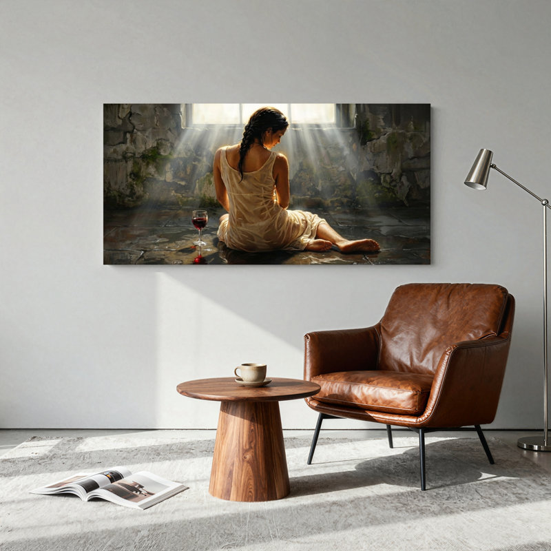 Ensemble de 1 tableau sur toile « Femme au soleil », 4824