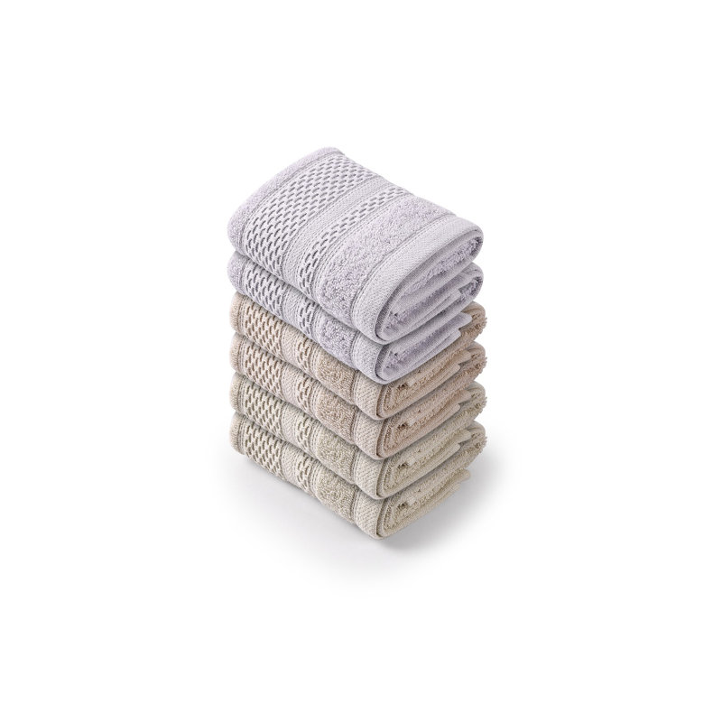 Ensemble de serviettes de lavage (6 pièces), Crème / beige