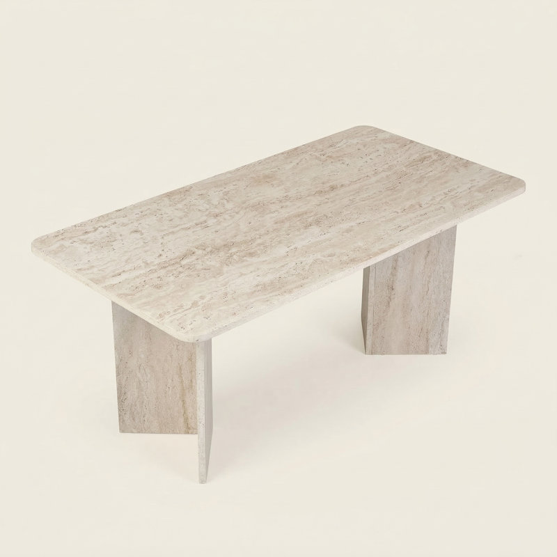 71" Rectangular Multipurpose Dining And Conference Table, Travertine