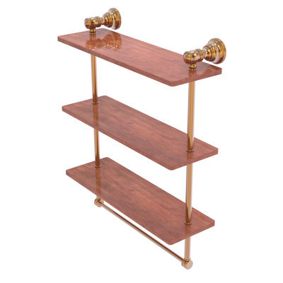 Freyja 3 Piece Ironwood Tiered Shelf with Towel Bar