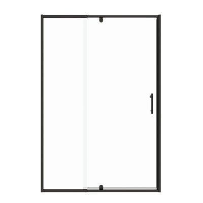 56-60" W X 71" H Pivot Shower Enclosure Door, 1/4" Tempered Glass, Matte Black, Left Right Universal, Easy Installation, Stainless Handle, Magnetic Shut, Excellent Leak Design Swing Enclosure, 56 -