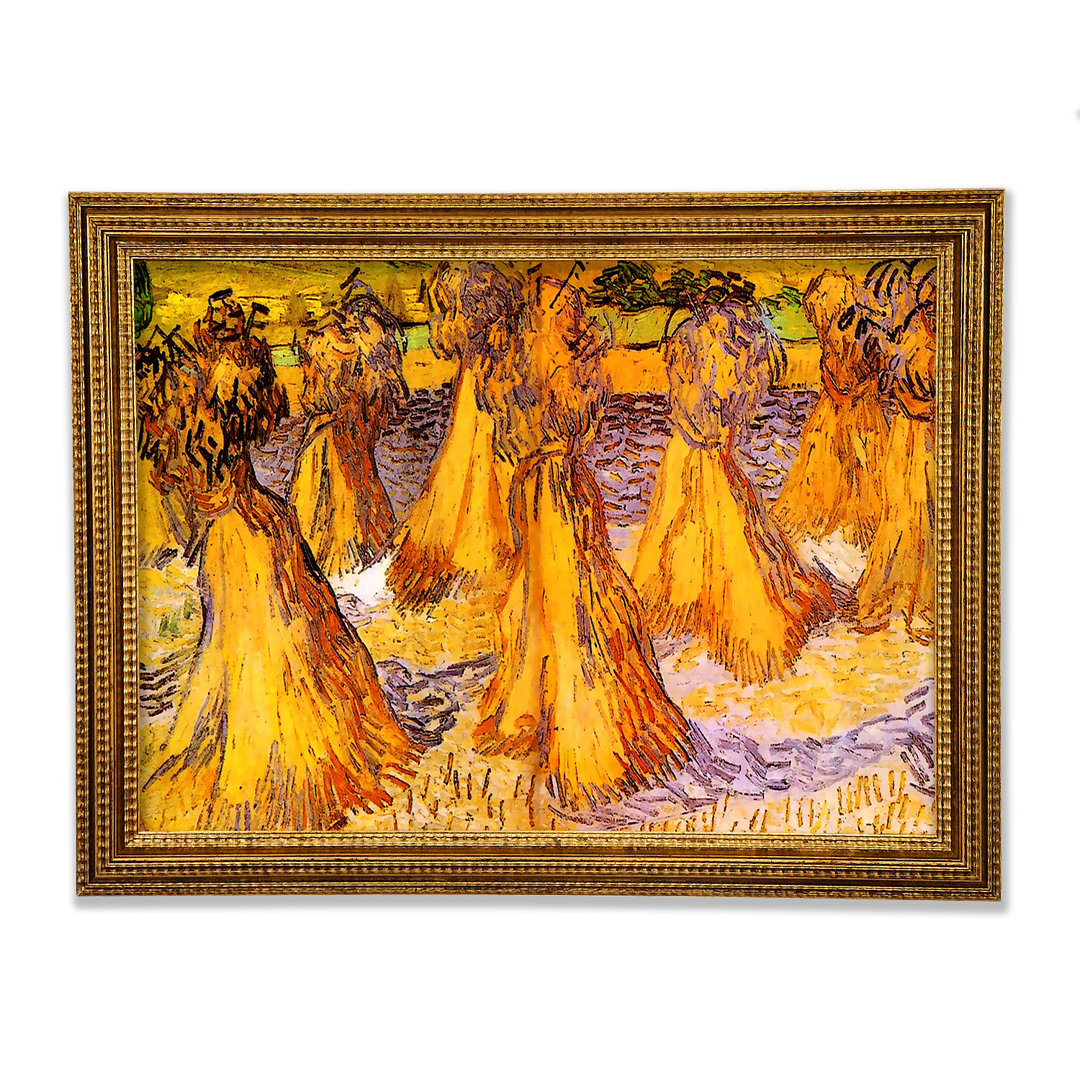 Van Gogh Feld mit Weizenstapeln - Druck