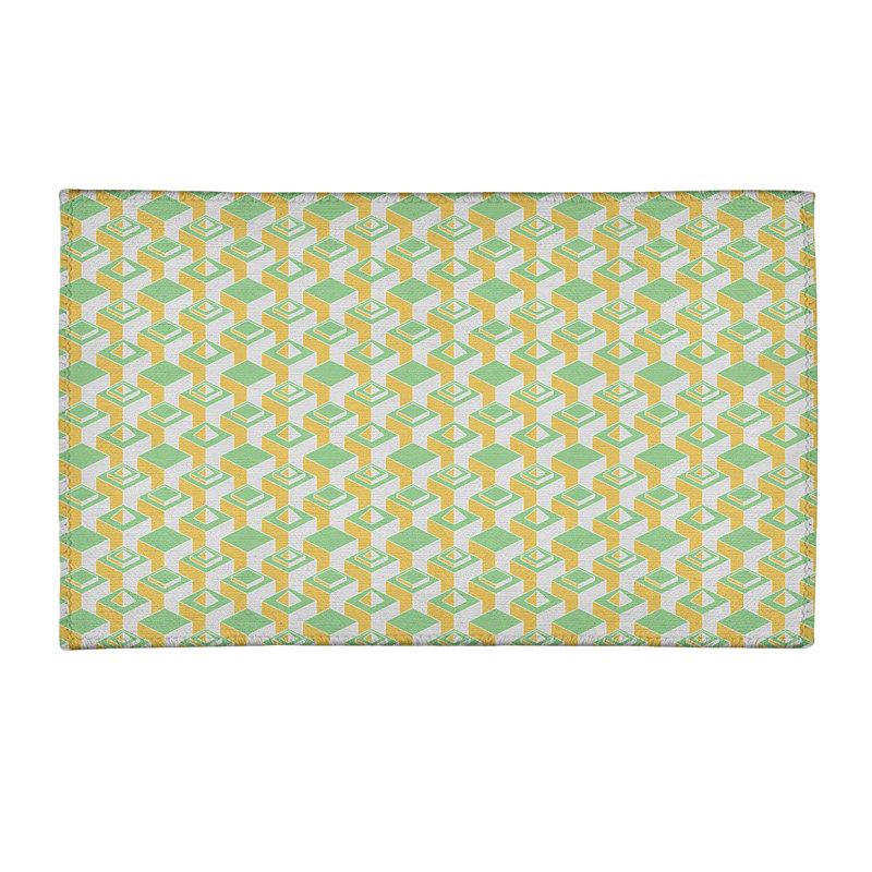 Tapis jaune clair/vert clair skyscrapers light, Rectangle 4 pi x 6 pi