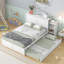 Lit plateforme avec rangement et tablettes gigognes