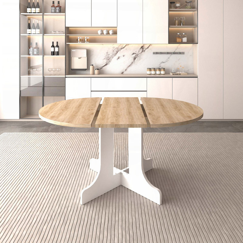 Table de salle à manger extensible ovale avec rallonge amovible