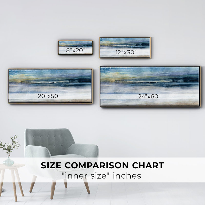 «Wind and Water» - Reproduction sur toile avec cadre flottant, Naturel, H 24 po x l 60 po x P 1,5 po