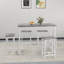 Ensemble de table de bar 5 pièces, panneau de fibres à densité moyenne 47,5 po x 24 po, gris, finition grain de bois, conception pivotante, repose-pieds