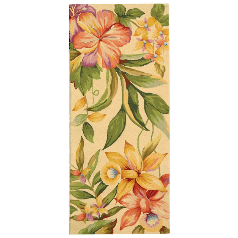 Tapis en laine crocheté à la main Hollander, Ovale 4 pi 6 po x 6 pi 6 po