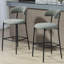 Tabouret de bar 26 po à hauteur de comptoir avec tabouret de bar et housse en tissu noir avec revêtement thermolaqué et repose-pieds-524108567