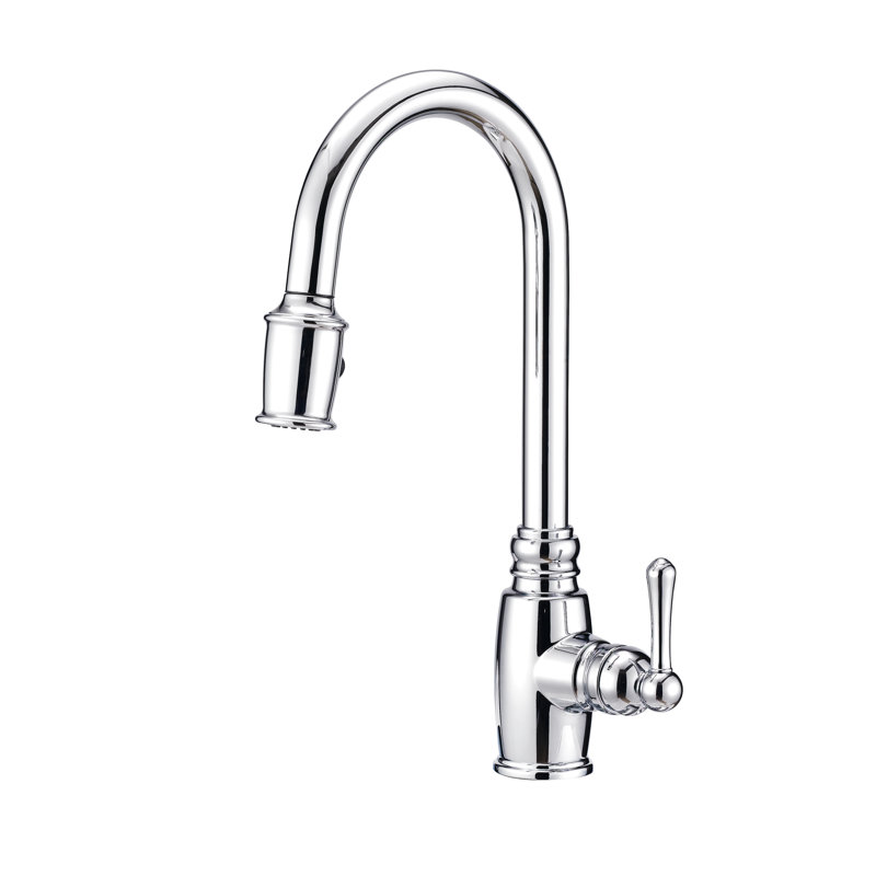 Robinet de cuisine à poignée simple Opulence 1H avec station d'accueil MagnaTite et accessoires, Chrome