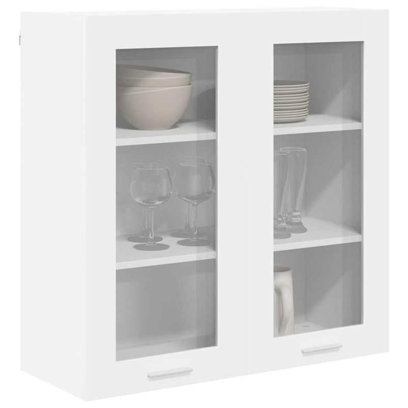 Vidaxl Hanging Cabinet With Storage Riga Grey Sonoma 60 X 31 X 80 Cm, White, 80cm H x 80cm W x 31cm D