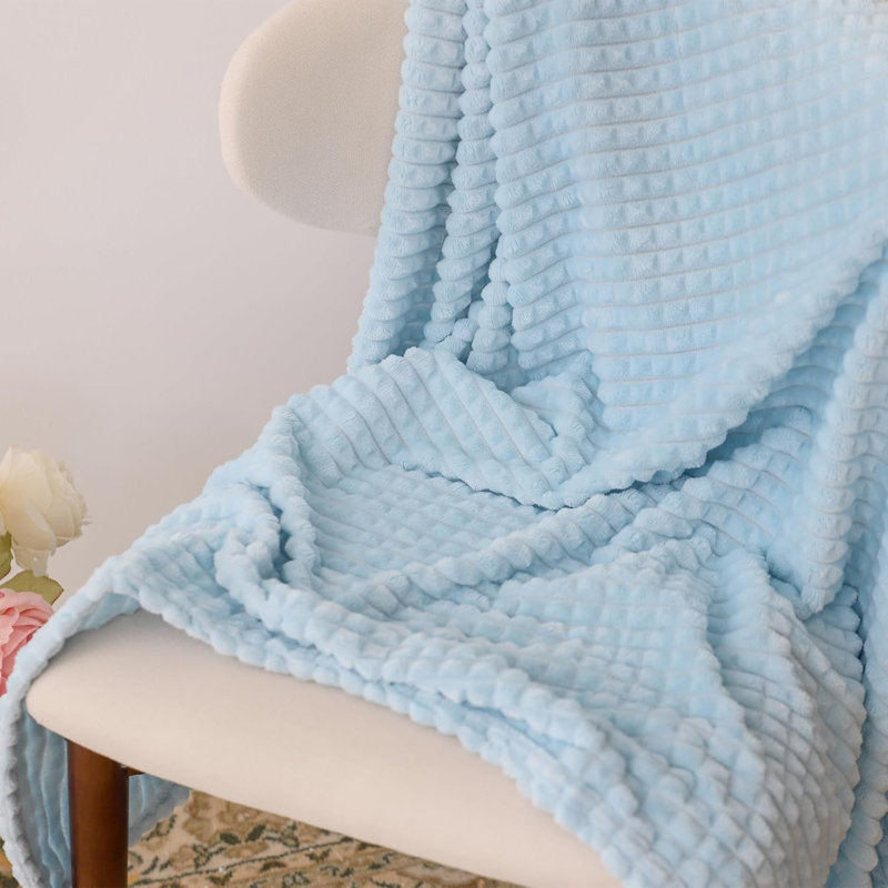 Throw Blanket For Couch-Super Soft Fluffy Blankets, Summer Blue