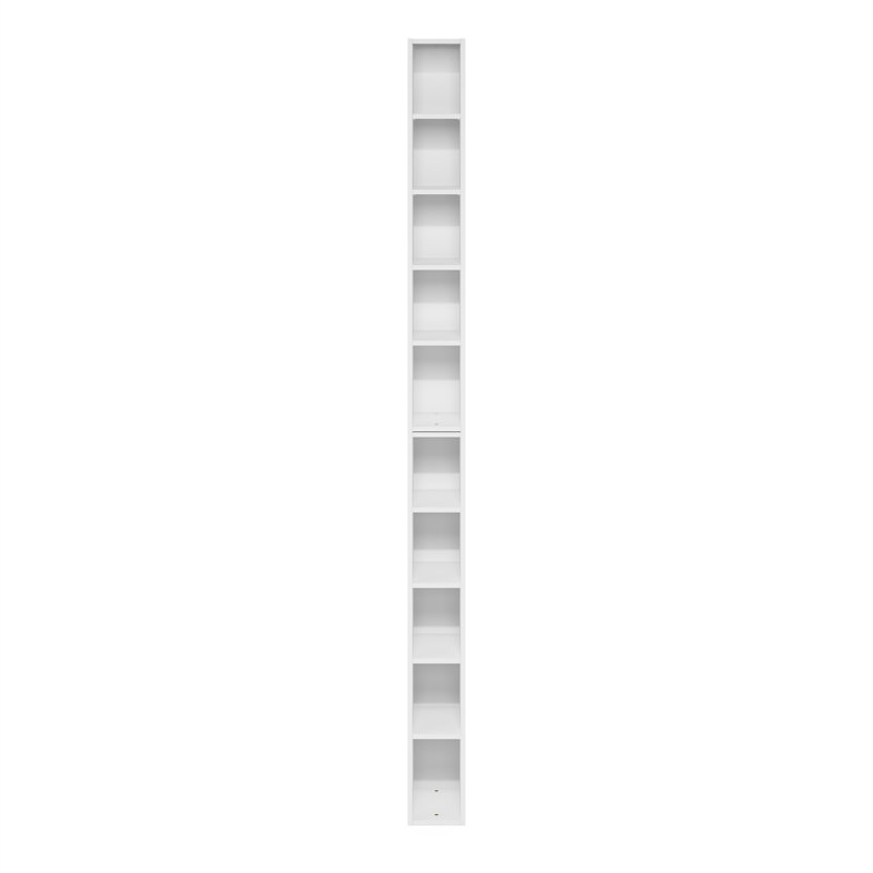 Bibliothèque Fulda , Blanc, (10 tablettes) H 78,74 po x l 5,9 po x P 9,3 po