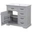 Meuble-lavabo 36 po avec lavabo, lavabo en céramique, 2 tiroirs basculants, charnières de porte à fermeture en douceur, gris clair (autre couleur: N759P223021)