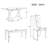 Dining Table Set, Rectangular Trestle Table And Upholstered Chairs Bench-331066754-331066752