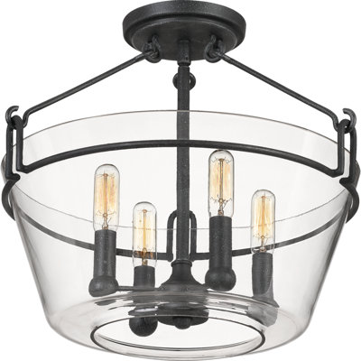 Saltz Glass Semi Flush Mount