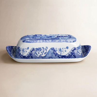 Spode Blue Italian Porcelain Butter Dish