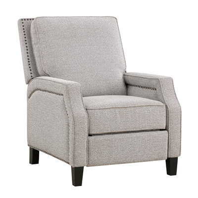 Modern Chenille Fabric Reclining Chair With Solid Wood Construction For Living Space, Push Back Self, Frame, 20" Seat Height, Transitional Style, 75.28 Lb Weight