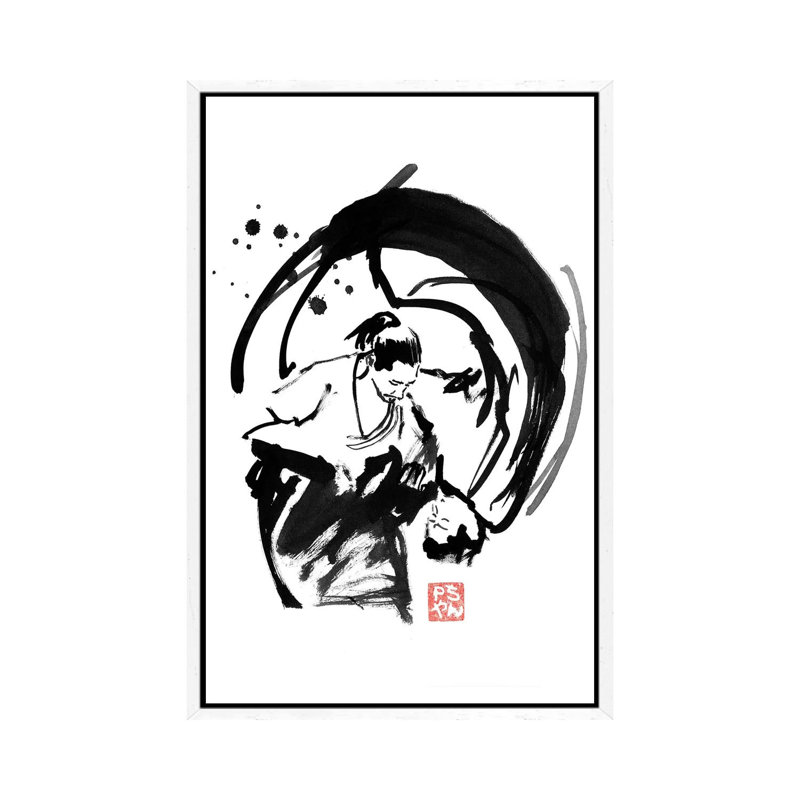 Léo by Péchane - Print on Canvas, 152.5 cm H x 101.5 cm W, White Framed