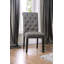 Ensemble classique de 2 chaises d'appoint, chaise capitonnée à boutons, chaise de salle à manger rembourrée à dossier en volutes, chaise de cuisine-611537503
