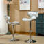 Argent, 2, base ajustable, siège en similicuir avec rembourrage doux, pivotant à 360 degrés, l 17,75 po x P 21,25 po, H 34 po à 42,5 po, réglable de 2