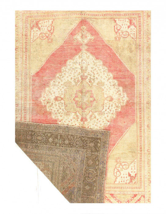 Tapis turc rétro oushak - 6 pi 6 po × 9'11?