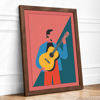 Figure with Guitar Mid-Century - Framed Print