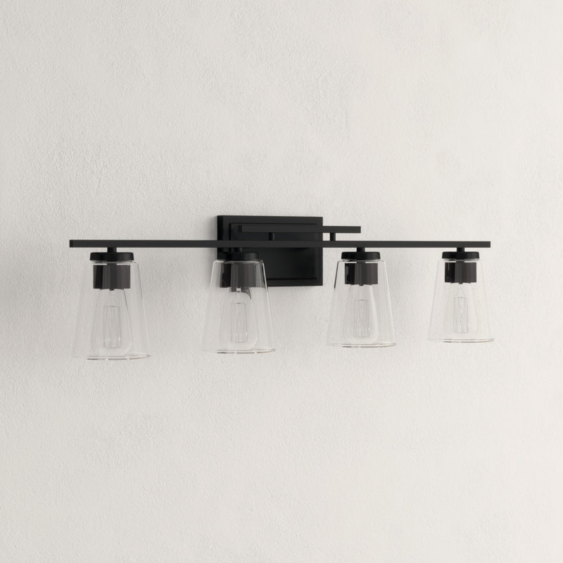 Averi 32" W 4-Light Dimmable Vanity Light, Black