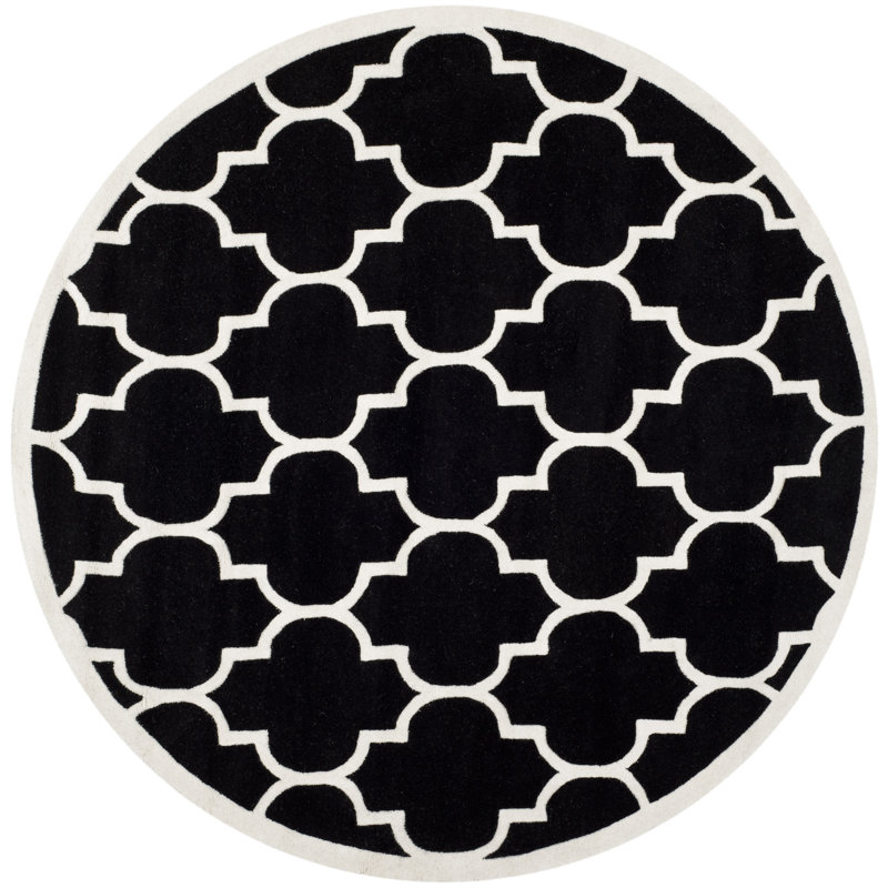 Carolene Hand Tufted Wool Geometric Rug, Round 7'