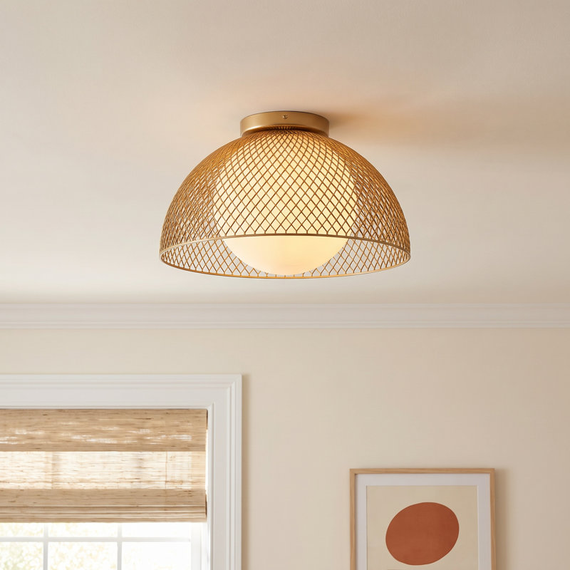 Poet Glass Flush Mount, Gold
