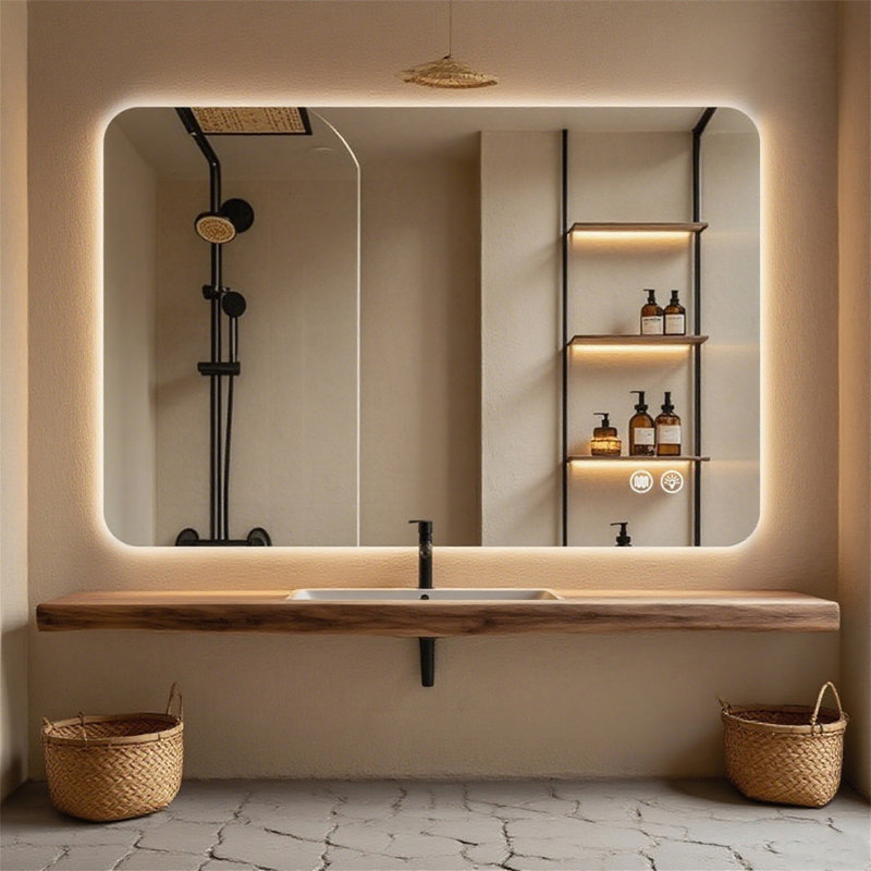 Miroir rectangulaire rétroéclairé pour salle de bain 30 po x 40 po